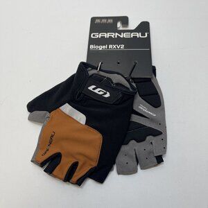 NWT Garneau Biogel RXV2 X-Vent Ergo Cycling Gloves Sz 3XL Black / Rust Orange
